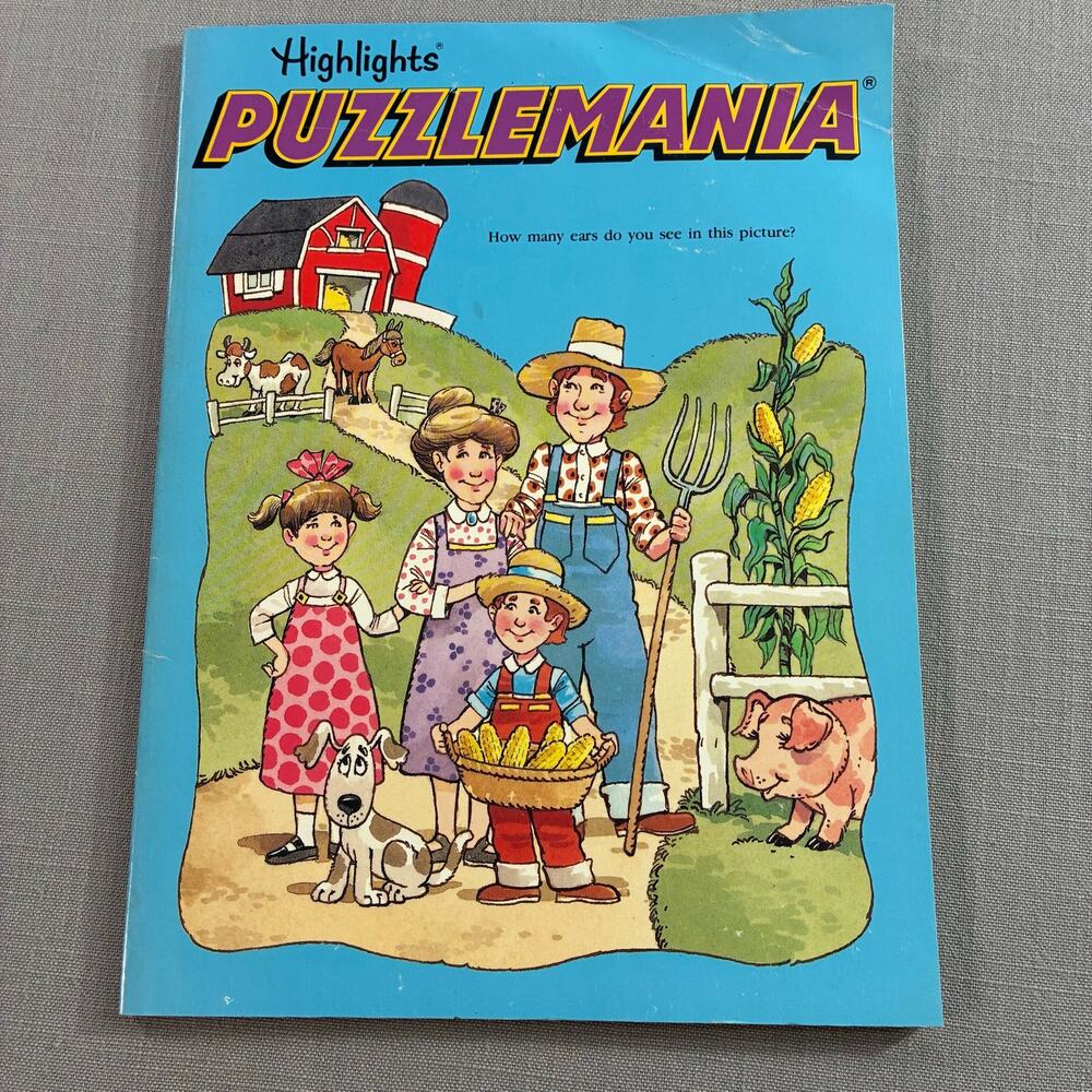 Vintage Highlights Puzzlemania Activity Puzzle Book Softcover 1990 Children's